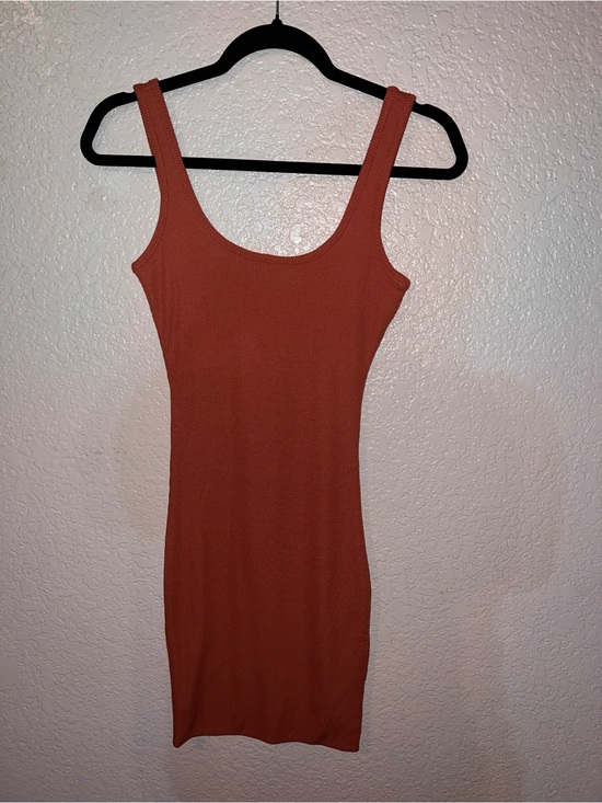 Fashion Nova Dresses & Skirts - Fashion Nova Orange Rust Ribbed Tank Mini Dress